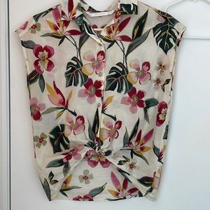ZARA floral button up